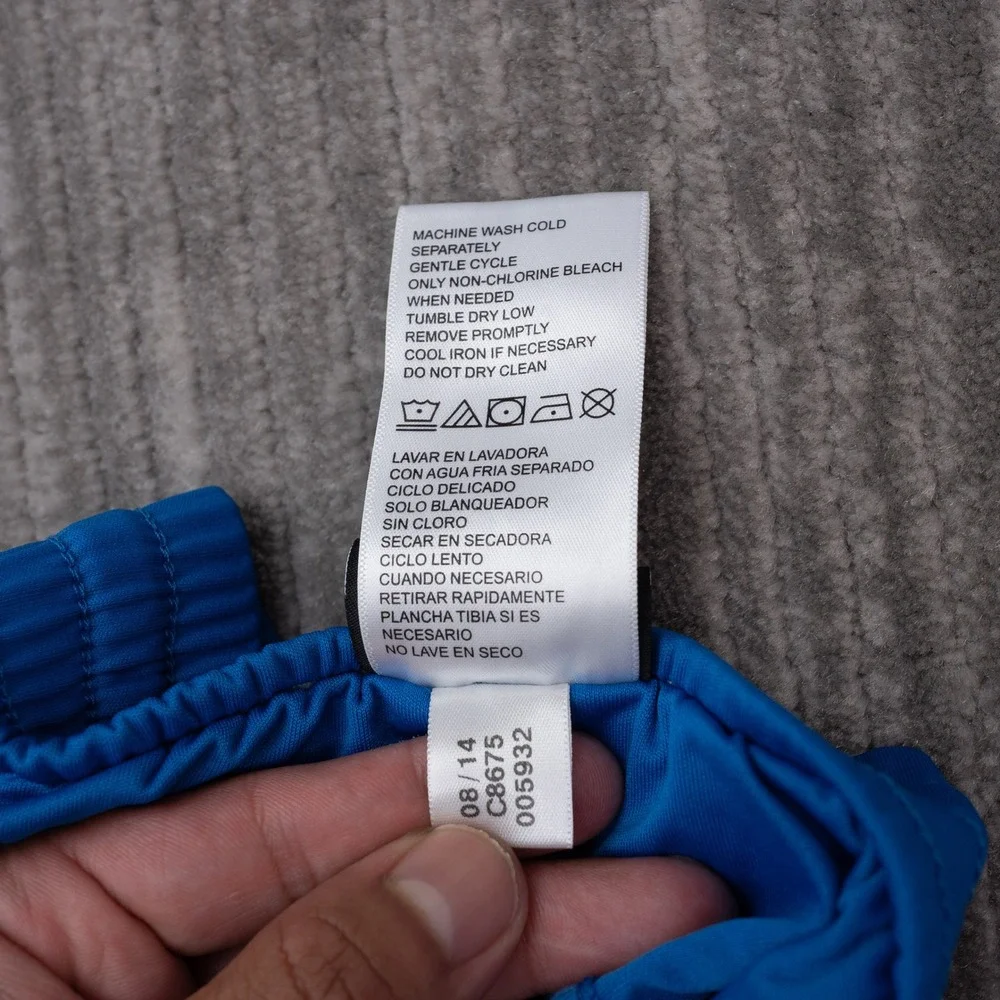 Adidas Track Pants Youth Large Blue Excellent 3-Stripe Athletic Trousers C8675
